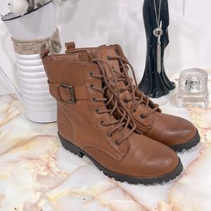 New without Tags, brown stylish combat boots